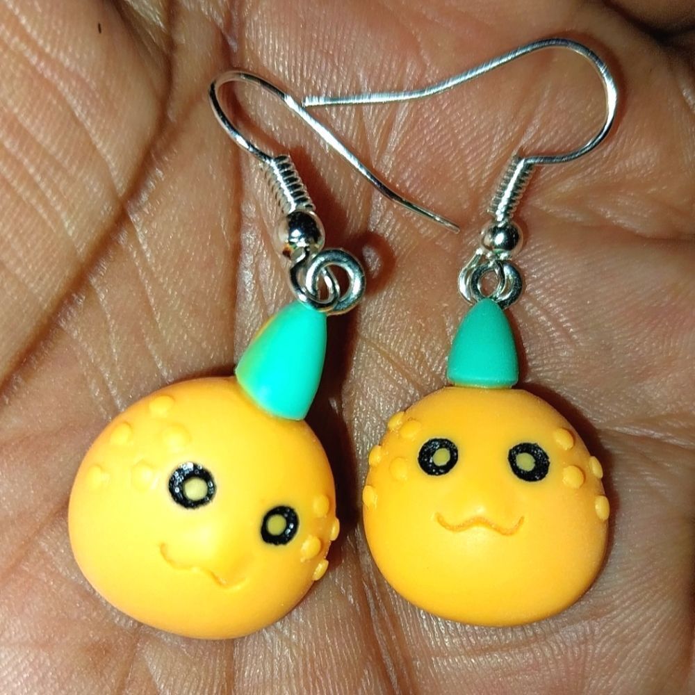 Pumpkin Head Super Cute Festive Holiday Earrings - Picture 1 of 5
